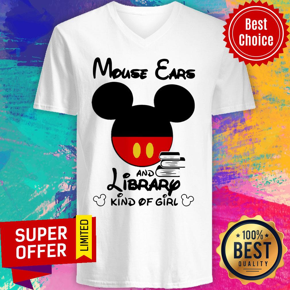 Premium Mouse Ears And Library Kind Of Girl Shirt - Image 4