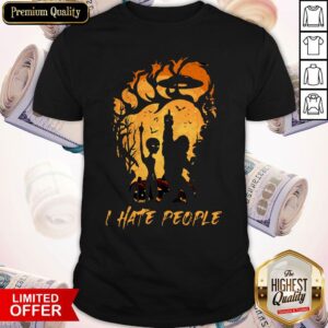 Bigfoot And Alien I Hate People Halloween Shirt