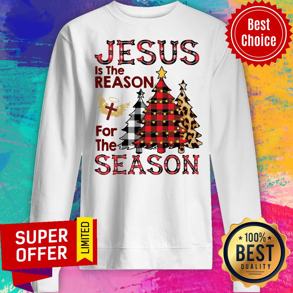 Jesus Is The Reason For The Season Christmas Trees Shirt - Image 4