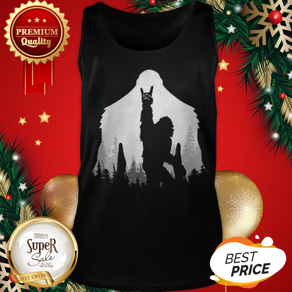 Official Bigfoot Rock And Roll Hand Sign Natural Shirt - Image 3