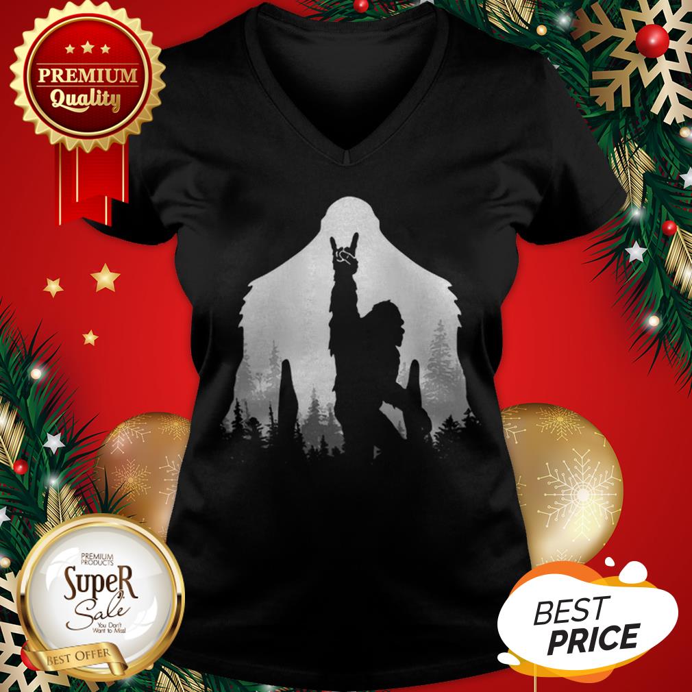 Official Bigfoot Rock And Roll Hand Sign Natural Shirt - Image 2