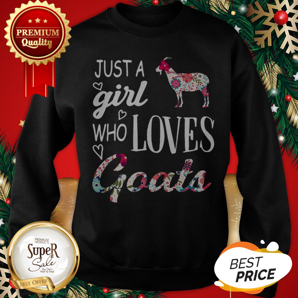 Official Flowers Just A Girl Who Loves Goats Shirt - Image 4