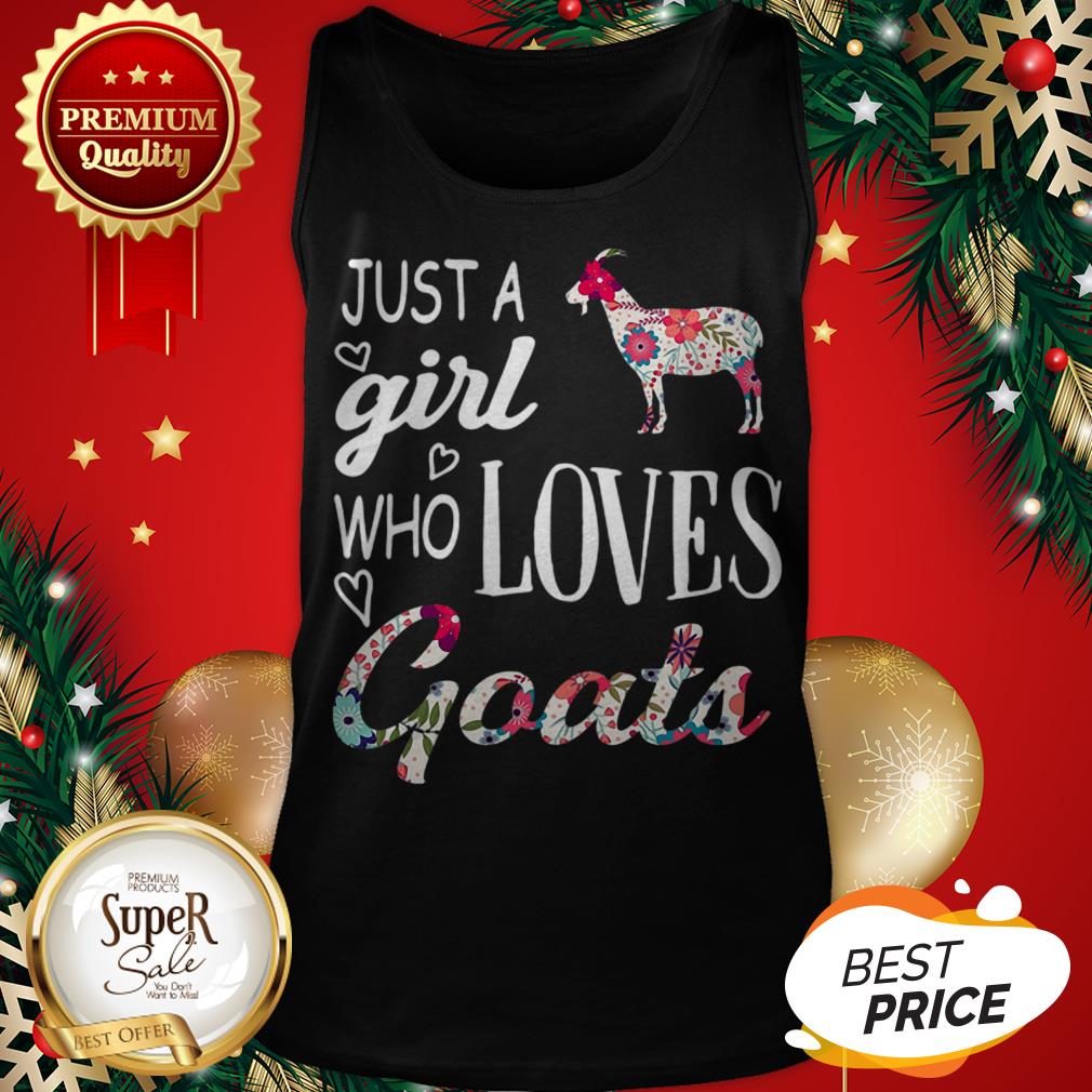 Official Flowers Just A Girl Who Loves Goats Shirt - Image 3