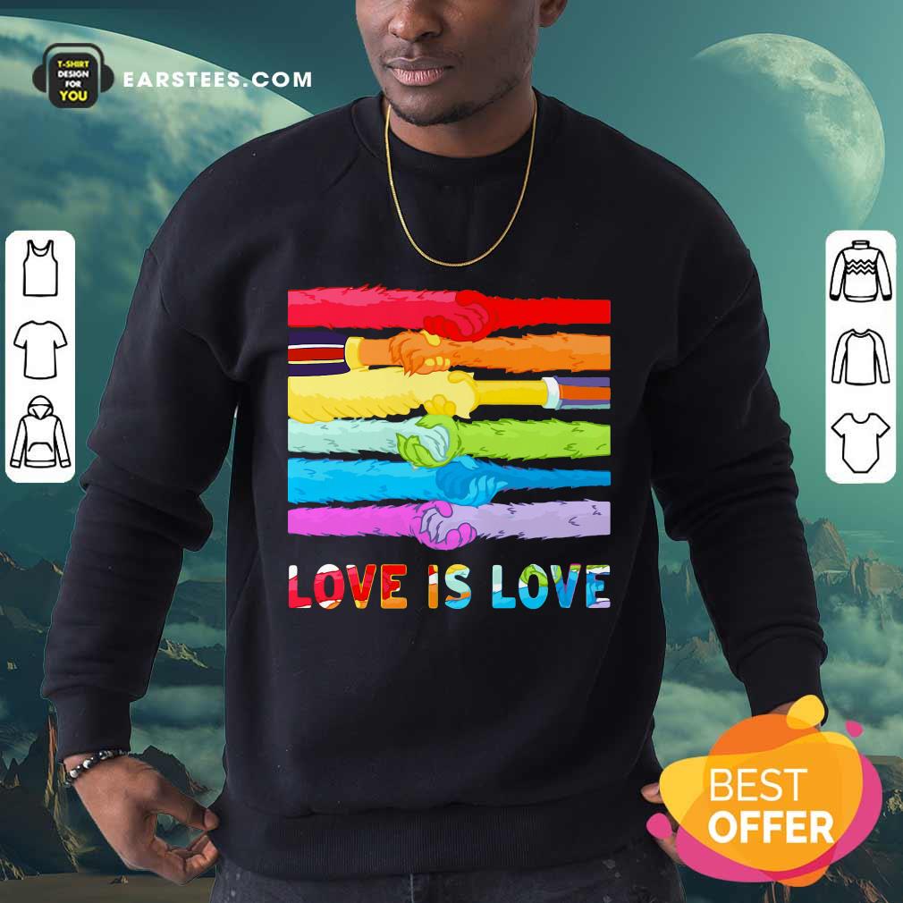 Top LGBT Love Is Love Hold Hand Shirt - Image 3