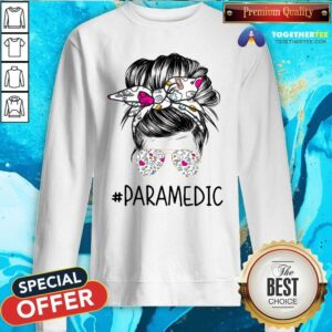 Alternative view of Colorful Bun Hair Sunglasses Headband Paramedic Shirt