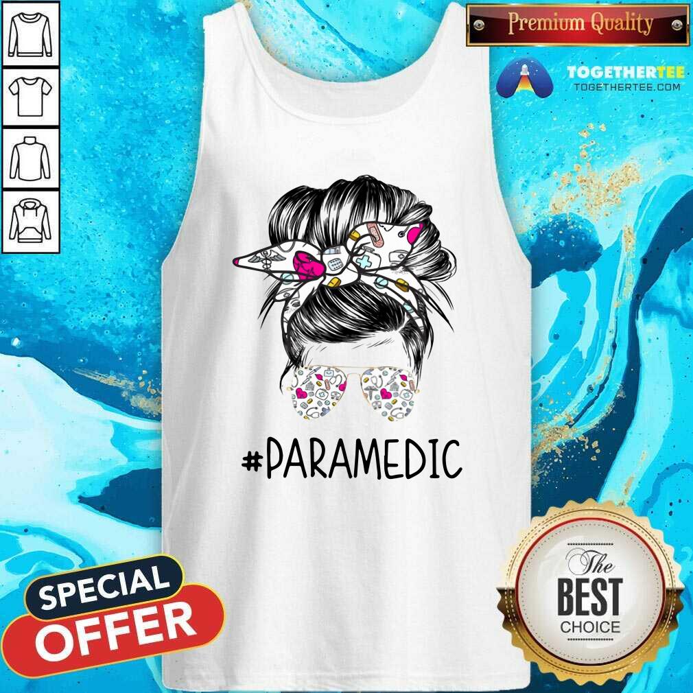 Colorful Bun Hair Sunglasses Headband Paramedic Shirt - Image 4