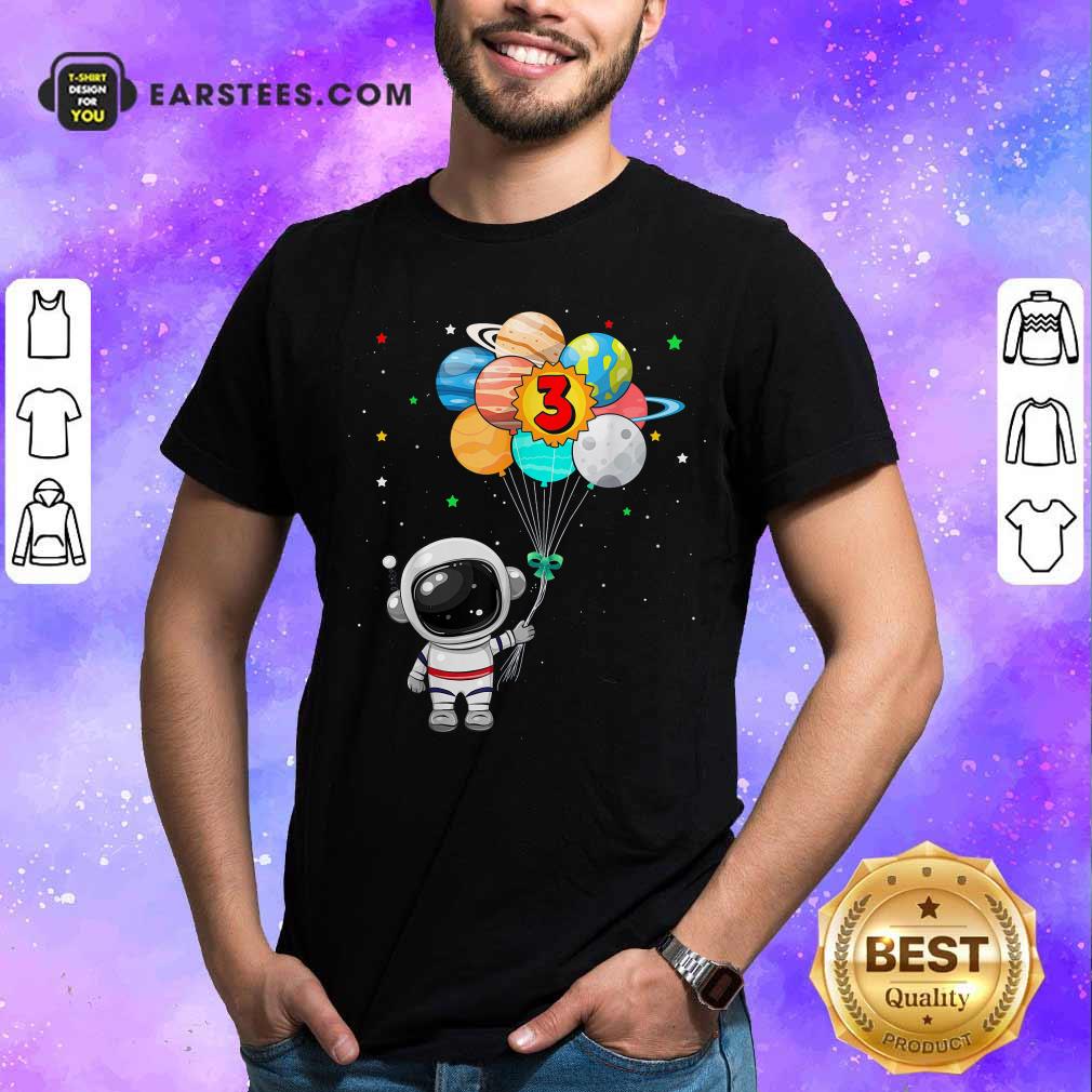 Hot Happy 3rd Birthday Astronaut 3 Years Old Birthday Shirt