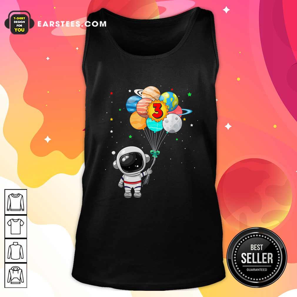 Hot Happy 3rd Birthday Astronaut 3 Years Old Birthday Shirt - Image 4
