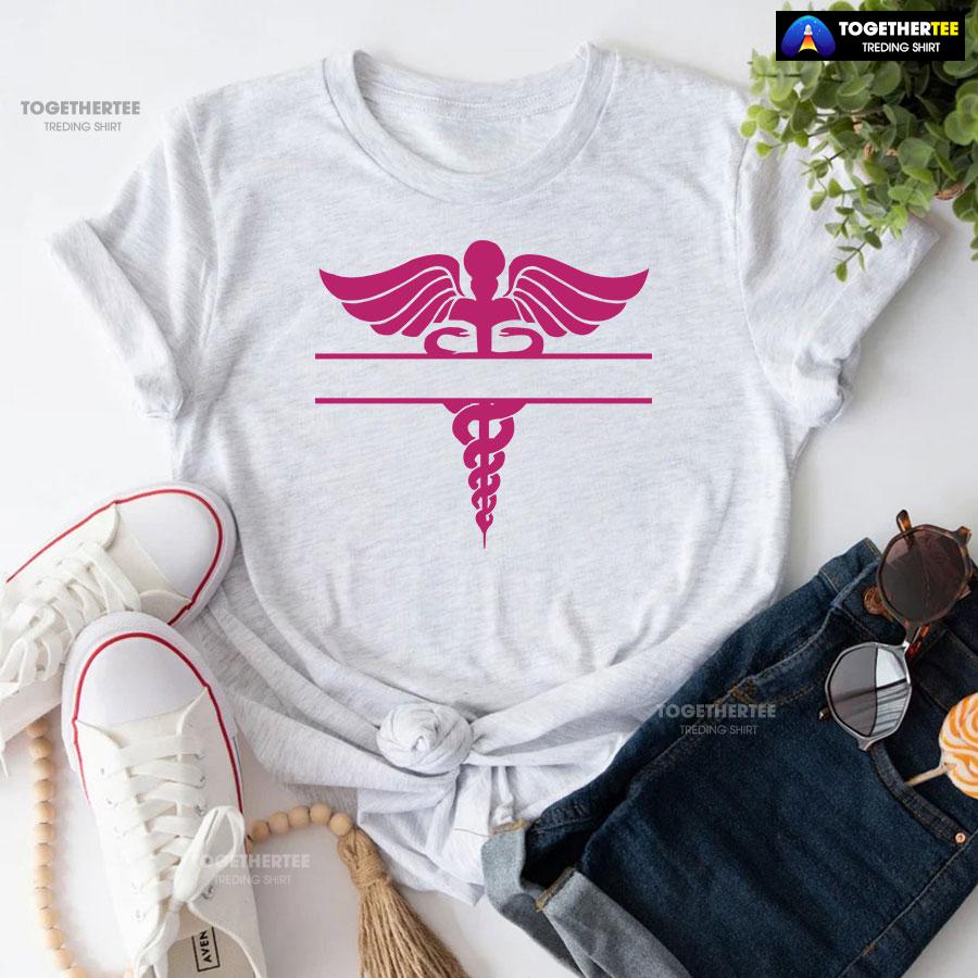 Nurse Caduceus Symbol T-Shirt - Image 6