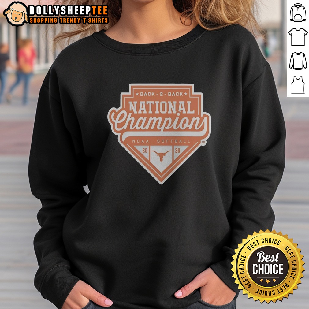 Funny Texas Longhorns Back 2 Back National Champion NCAA Softball 20 26 Official Shirt - Image 4