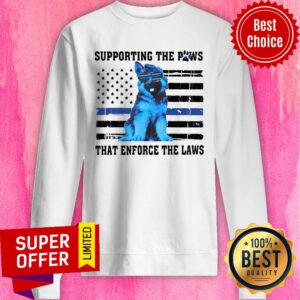 Alternative view of Funny Supporting The Paws That Enforce The Laws Shirt