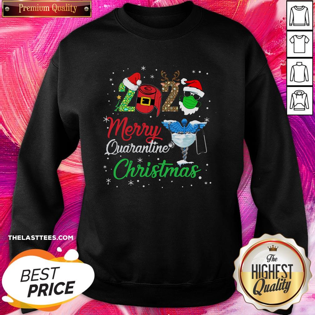 Wonderful 2020 Merry Quarantine Christmas Nurse Face Mask Gift Shirt - Image 4