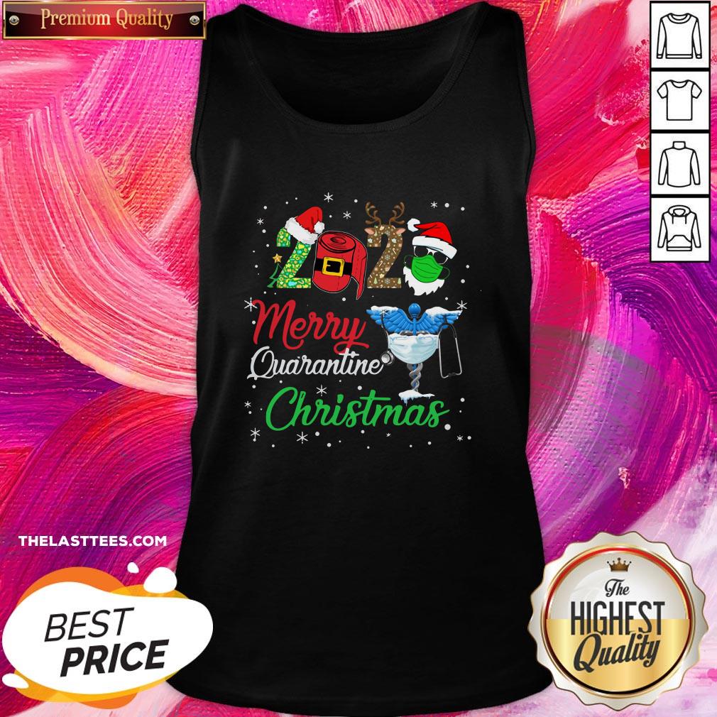 Wonderful 2020 Merry Quarantine Christmas Nurse Face Mask Gift Shirt - Image 3