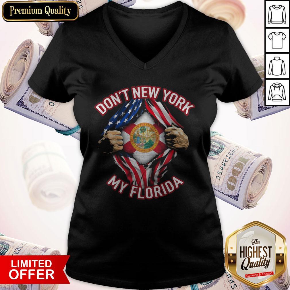 Top Blood Inside Me Don't New York My Florida American Flag Shirt - Image 4