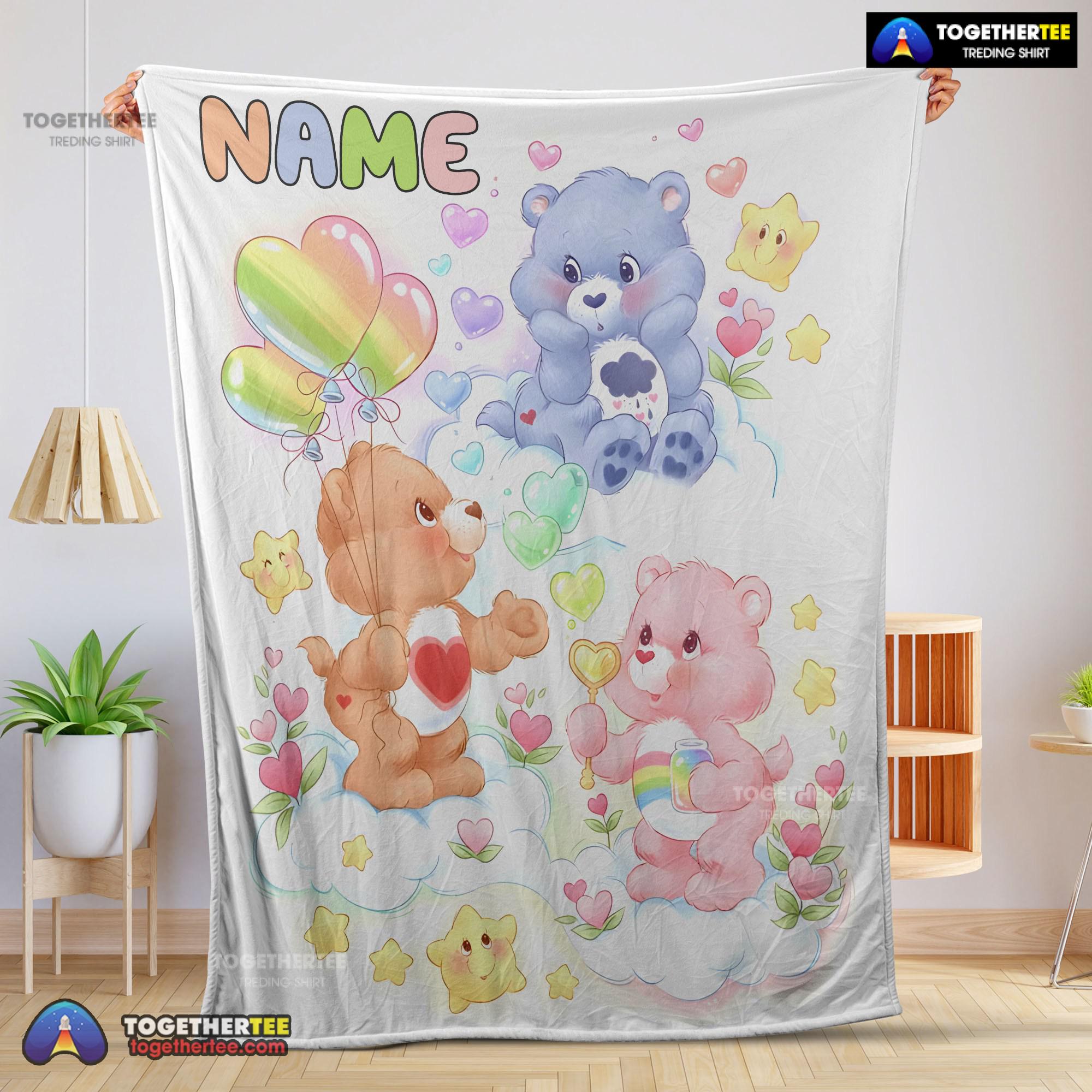 Top Official Cute Care Bears & Friends Blanket Fleece Customized Blanket