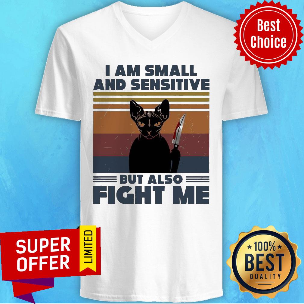 Halloween Michael Myers Black Cat I Am Small And Sensitive But Also Fight Me Vintage Shirt - Image 4