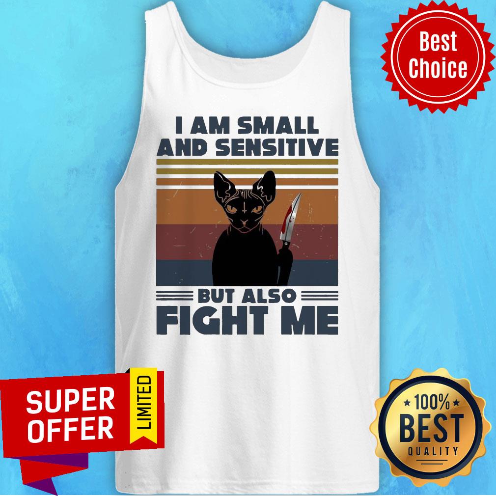 Halloween Michael Myers Black Cat I Am Small And Sensitive But Also Fight Me Vintage Shirt - Image 3