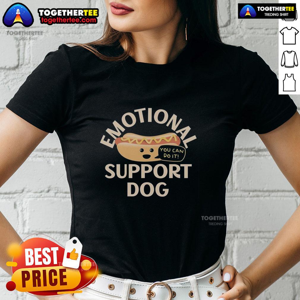 Pretty Emotional Support Dog Hot Dog T-Shirt - Image 3
