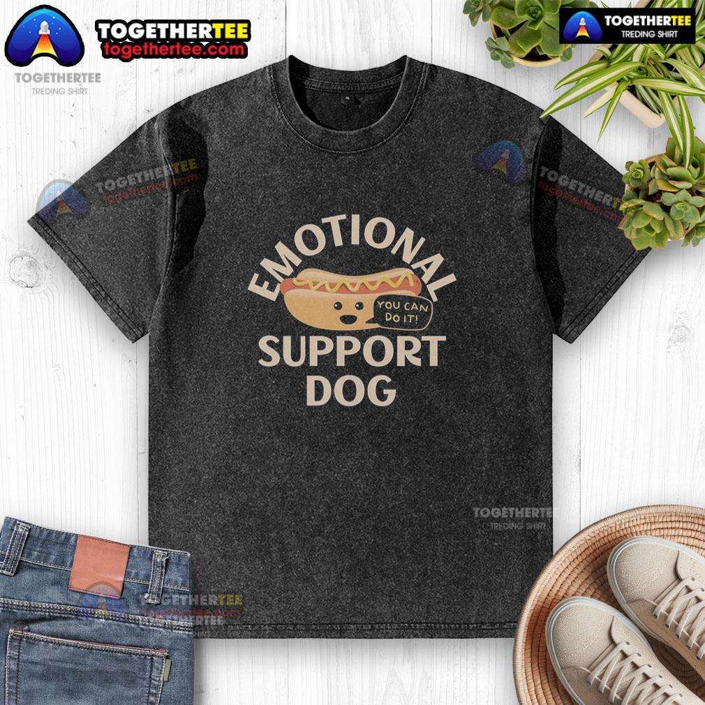 Pretty Emotional Support Dog Hot Dog T-Shirt - Image 6