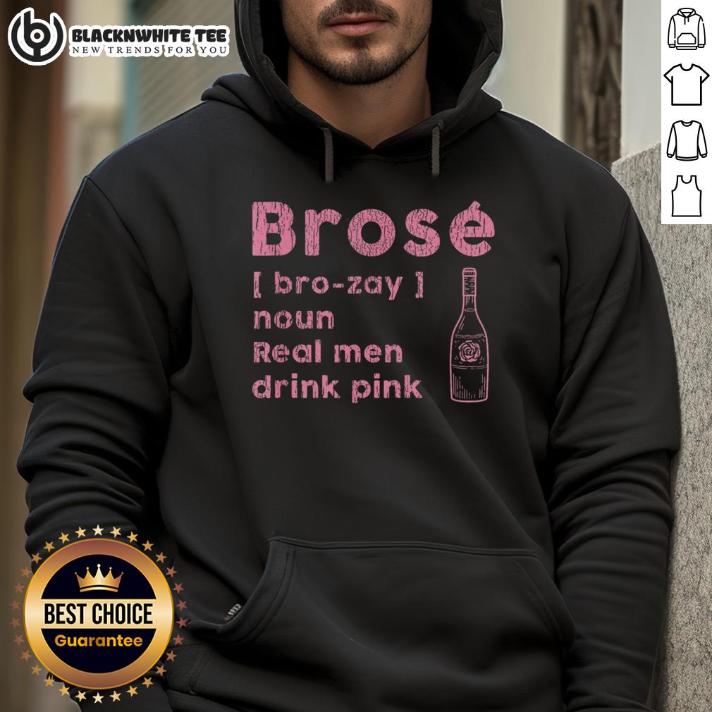 Official Brosé Real Men Drink Pink T-Shirt - Image 2