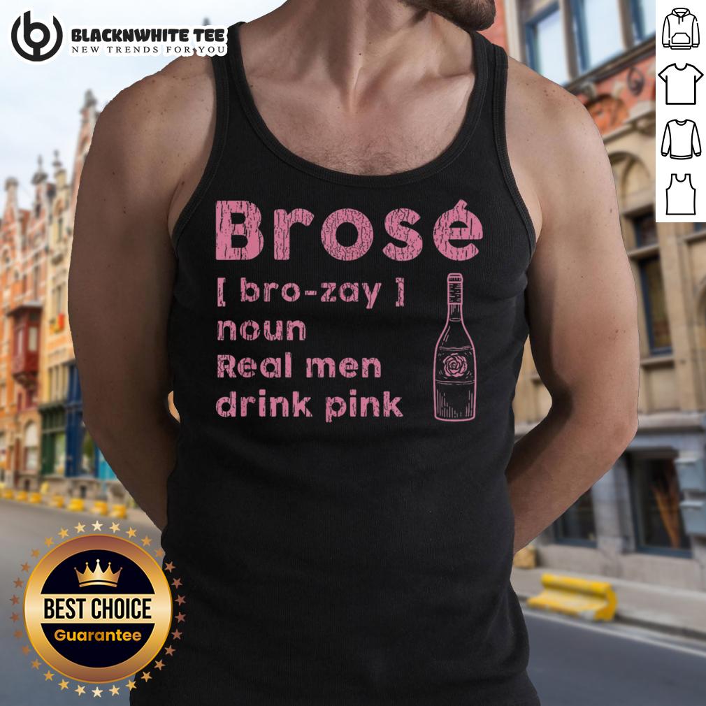 Official Brosé Real Men Drink Pink T-Shirt - Image 4