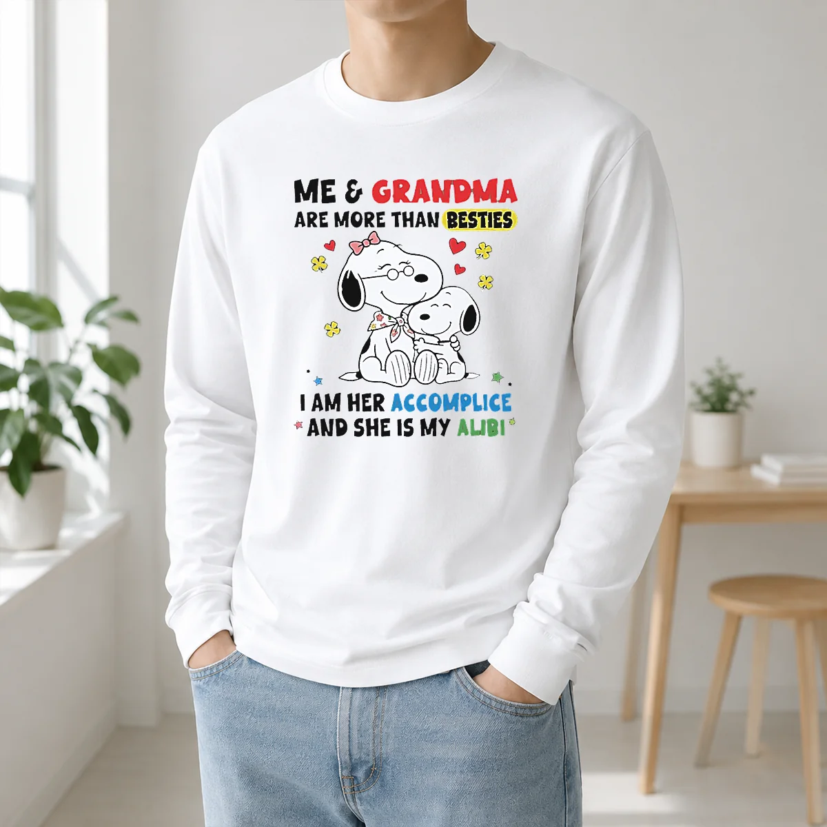 Hot Snoopy Grandma Me And Are More Than Besties I Am Her Accomplice She Is My Alibi Shirt - Image 5
