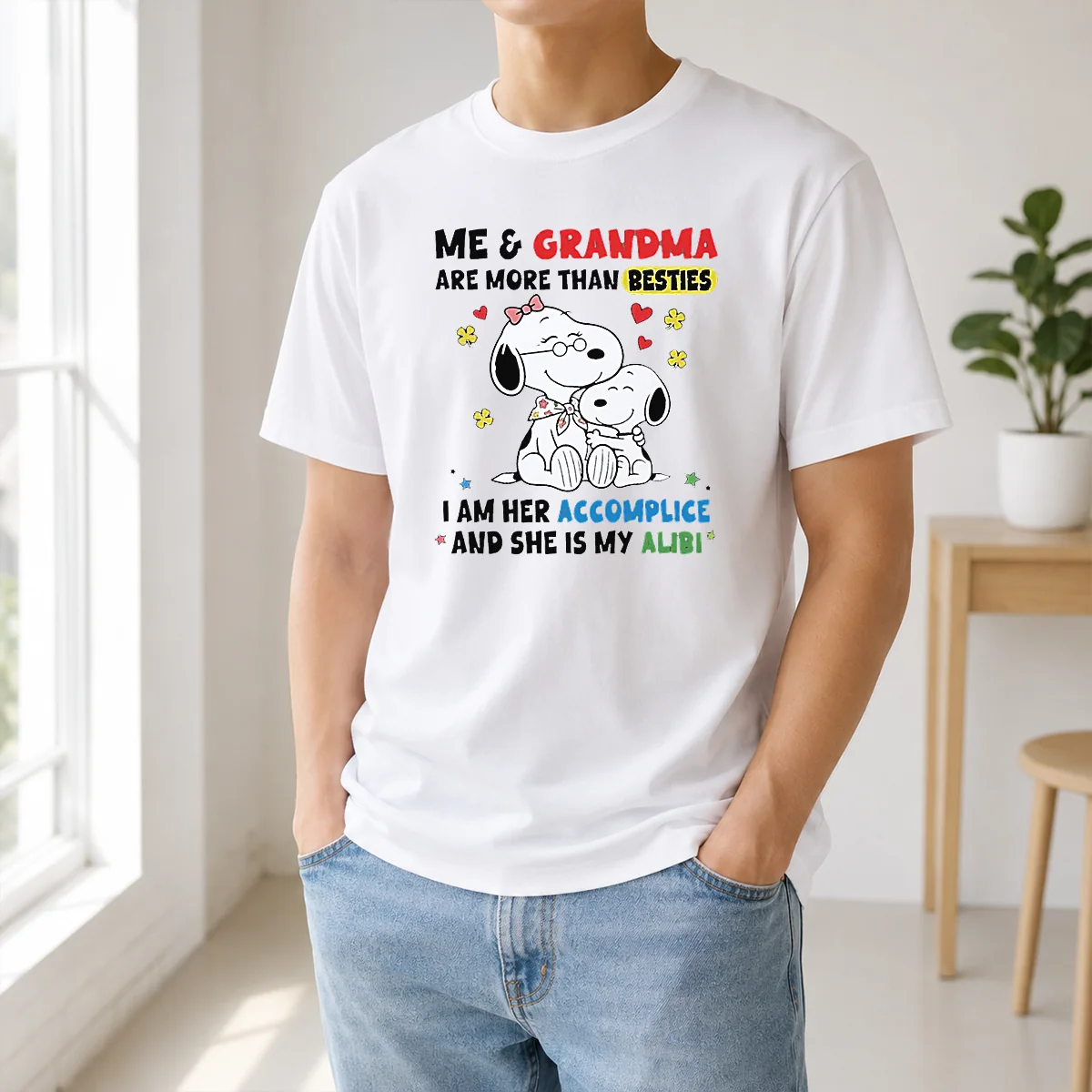 Hot Snoopy Grandma Me And Are More Than Besties I Am Her Accomplice She Is My Alibi Shirt