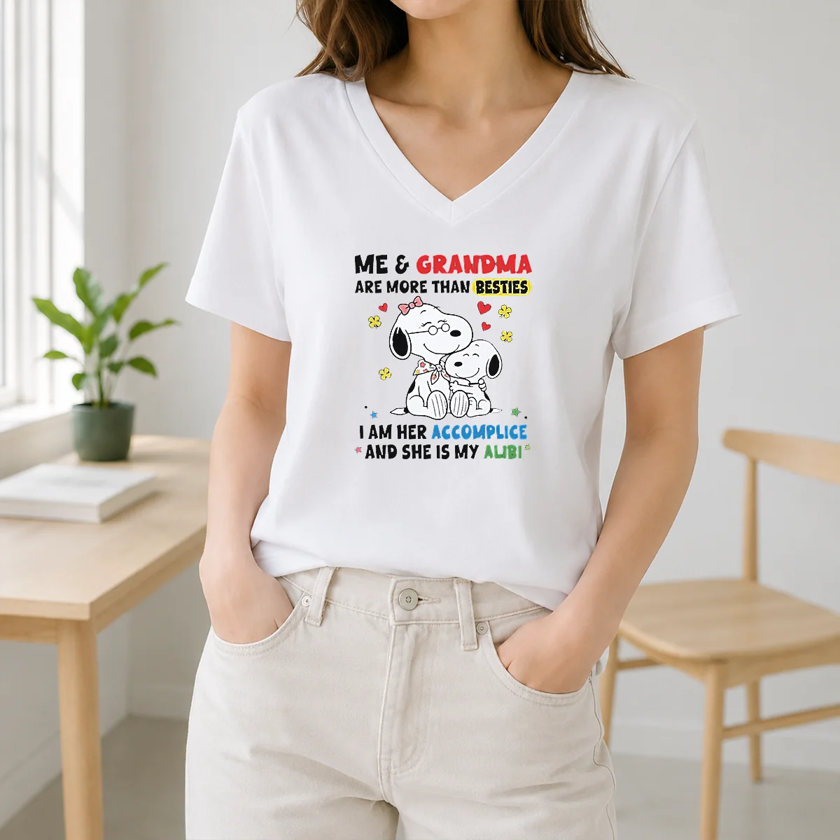 Hot Snoopy Grandma Me And Are More Than Besties I Am Her Accomplice She Is My Alibi Shirt - Image 2