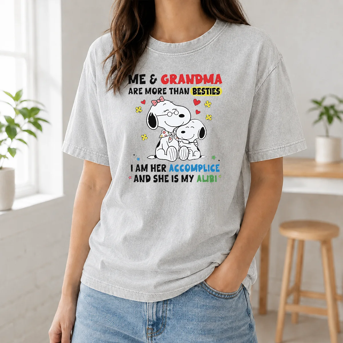 Hot Snoopy Grandma Me And Are More Than Besties I Am Her Accomplice She Is My Alibi Shirt - Image 8