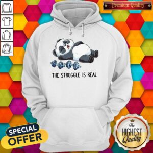 Alternative view of Panda The Struggle Is Real Bear Deadlift Funny Gym Shirt