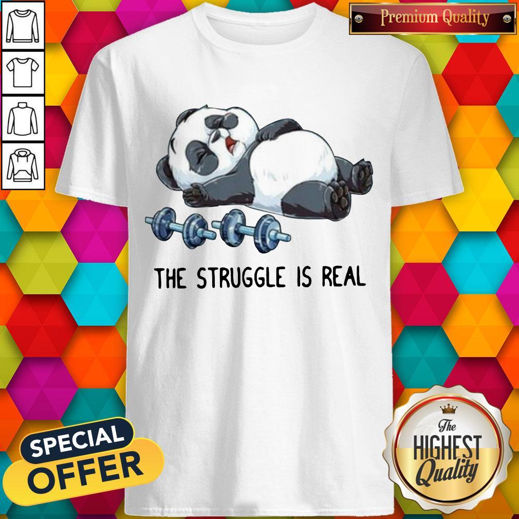 Panda The Struggle Is Real Bear Deadlift Funny Gym Shirt