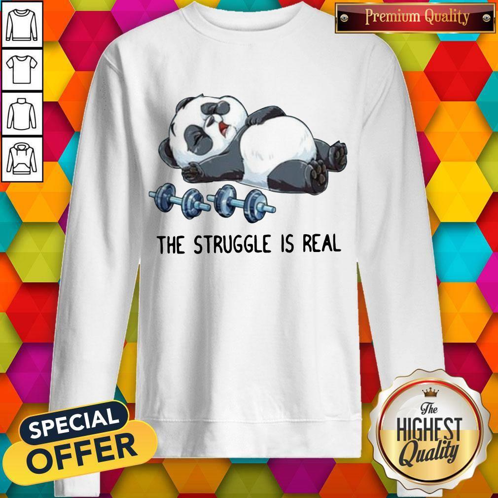 Panda The Struggle Is Real Bear Deadlift Funny Gym Shirt - Image 5