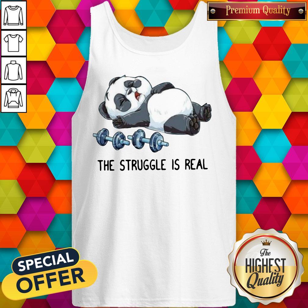 Panda The Struggle Is Real Bear Deadlift Funny Gym Shirt - Image 4