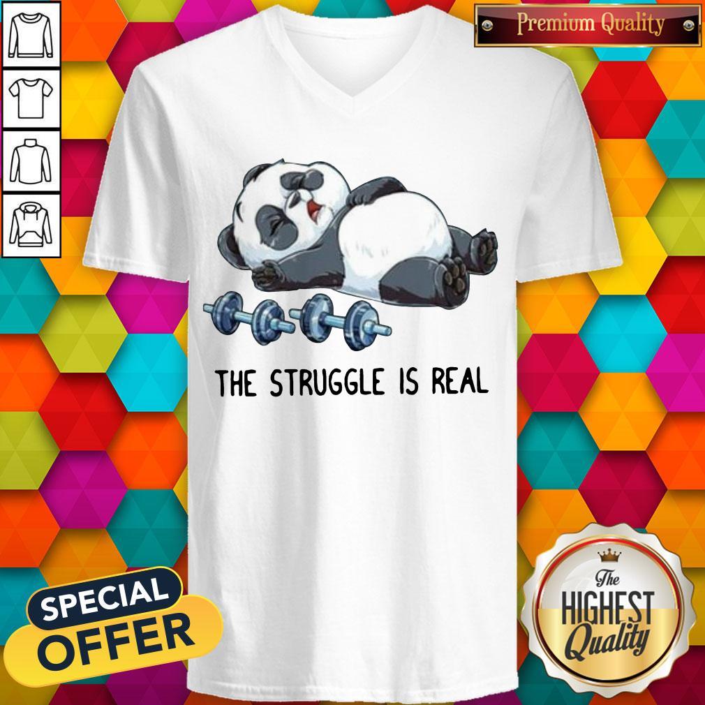 Panda The Struggle Is Real Bear Deadlift Funny Gym Shirt - Image 3