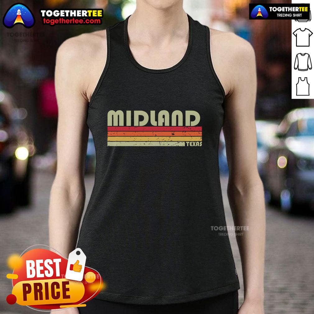 Top Midland TX Texas Funny City Home Roots Gift Retro 70s 80s Vintage T-Shirt - Image 4