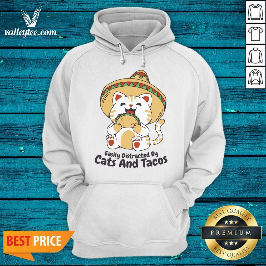 Easily Distracted By Cats And Tacos Shirt - Image 4