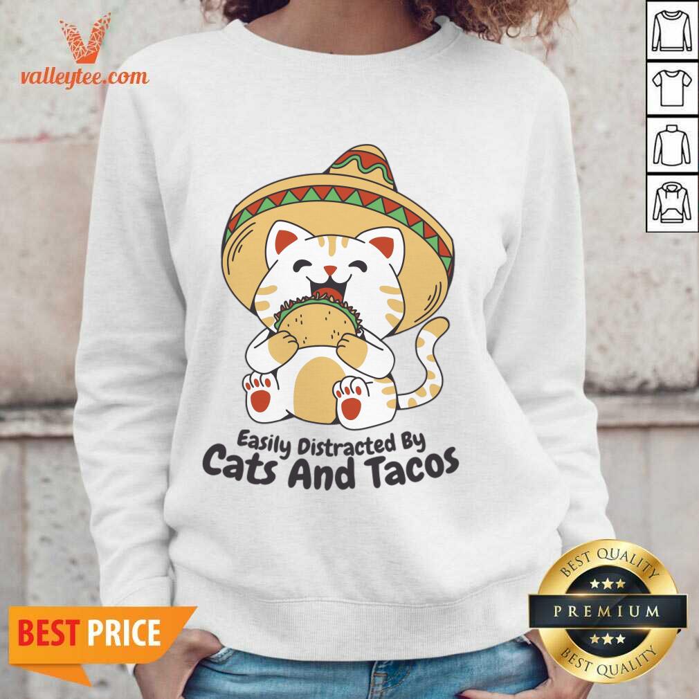 Easily Distracted By Cats And Tacos Shirt - Image 3