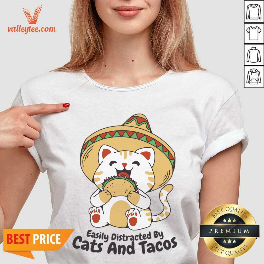 Easily Distracted By Cats And Tacos Shirt - Image 5