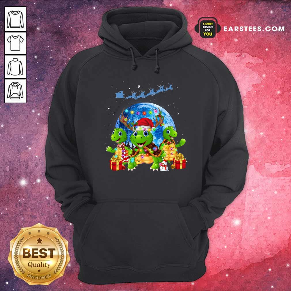 Nice Three Turtle Santa Reindeer Merry Christmas Shirt - Image 2