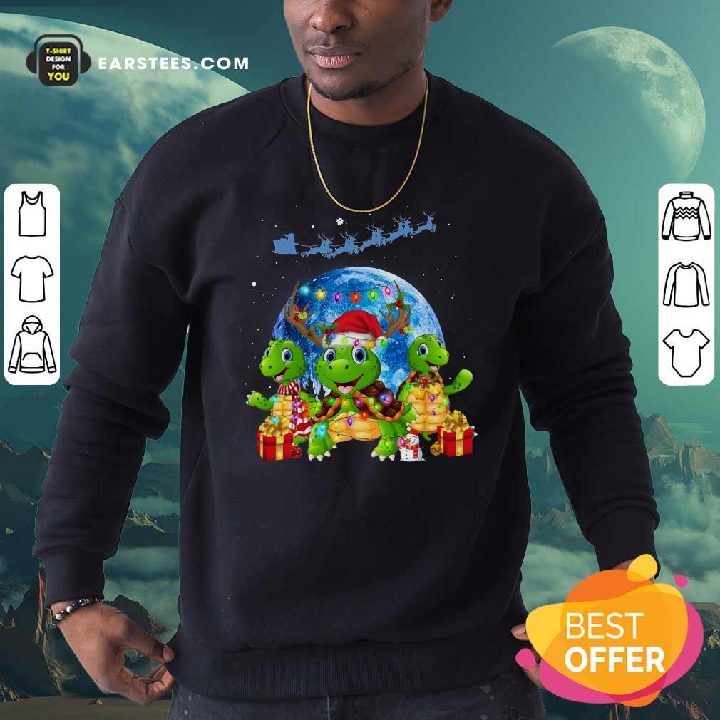 Nice Three Turtle Santa Reindeer Merry Christmas Shirt - Image 5