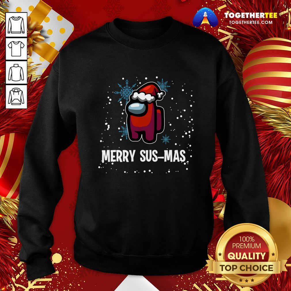 Pretty Merry Sus-mas Among Us Christmas Shirt - Image 4