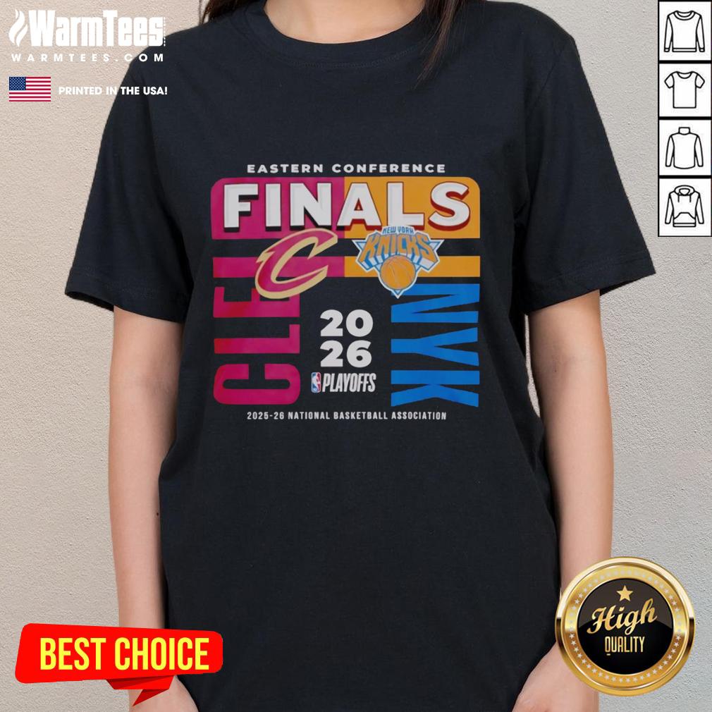 Nice 2025-26 Eastern Conference Finals NBA Cleveland Cavaliers Vs New York Knicks T-Shirt - Image 3