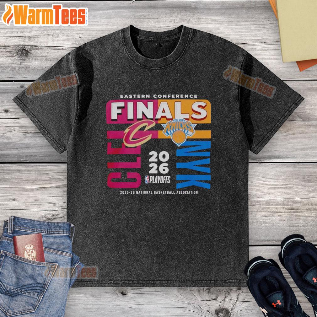 Nice 2025-26 Eastern Conference Finals NBA Cleveland Cavaliers Vs New York Knicks T-Shirt - Image 6