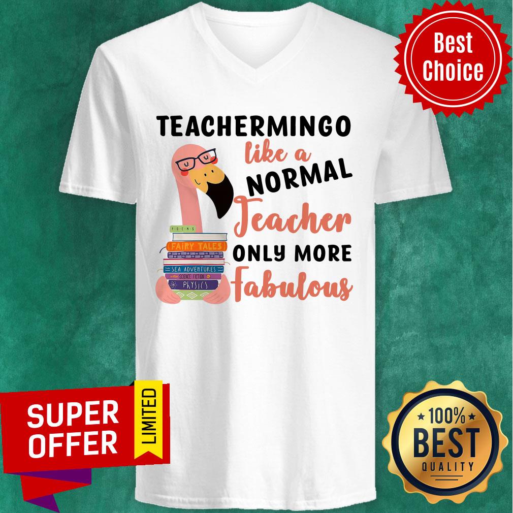 Flamingo Teachermingo Like A Normal Teacher Only More Fabulous Shirt - Image 3