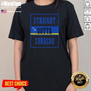 Alternative view of Pretty Straight Outta Curacao Flag Shirt