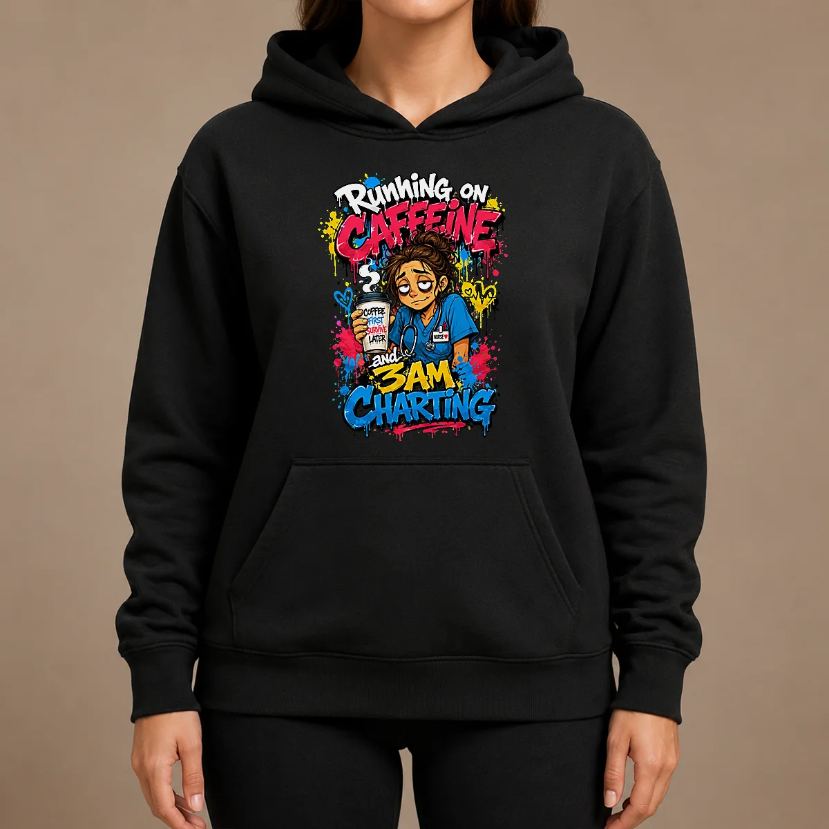 3AM Charting Nurse Graffiti Coffee Shirt - Image 5