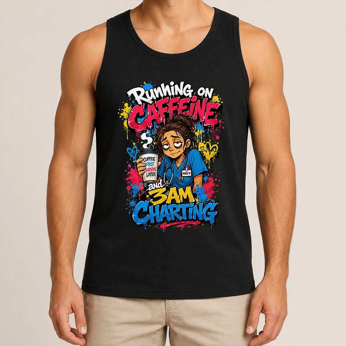3AM Charting Nurse Graffiti Coffee Shirt - Image 3