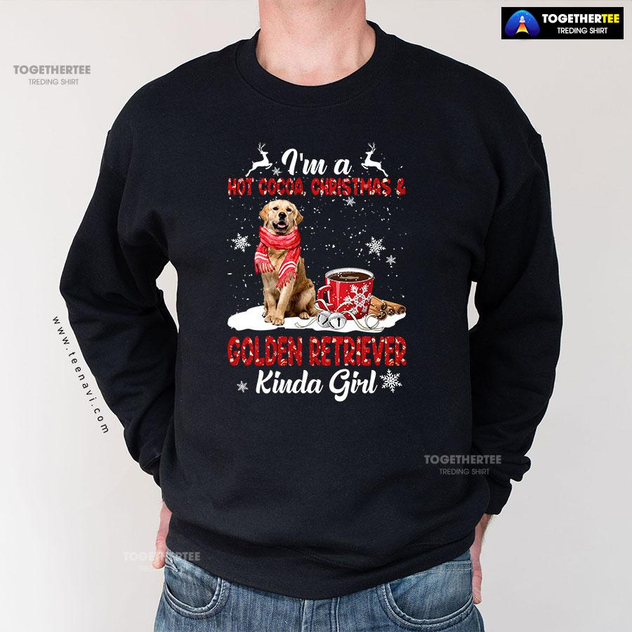 I’m A Hot Cocoa Christmas & Golden Retriever Kinda Girl Sweatshirt - Image 3
