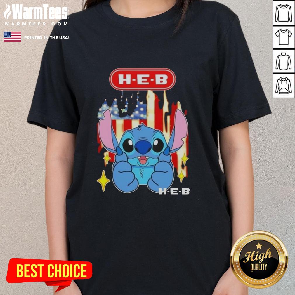 Cute Stitch Like H-E-B USA Flag T-Shirt - Image 3