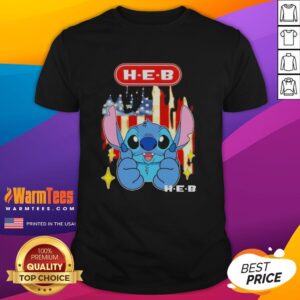 Cute Stitch Like H-E-B USA Flag T-Shirt